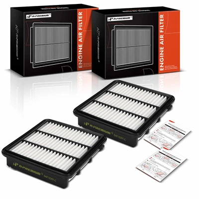2 Pcs Engine Air Filter with Rigid Panel