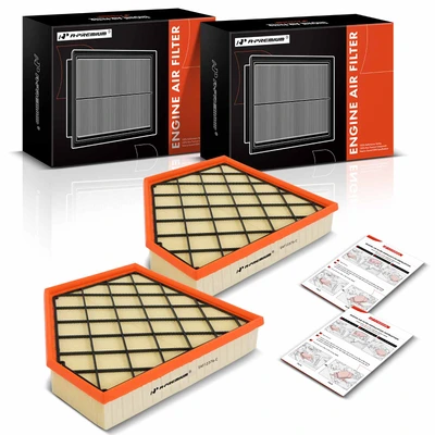 2 Pcs Engine Air Filter with Flexible Panel