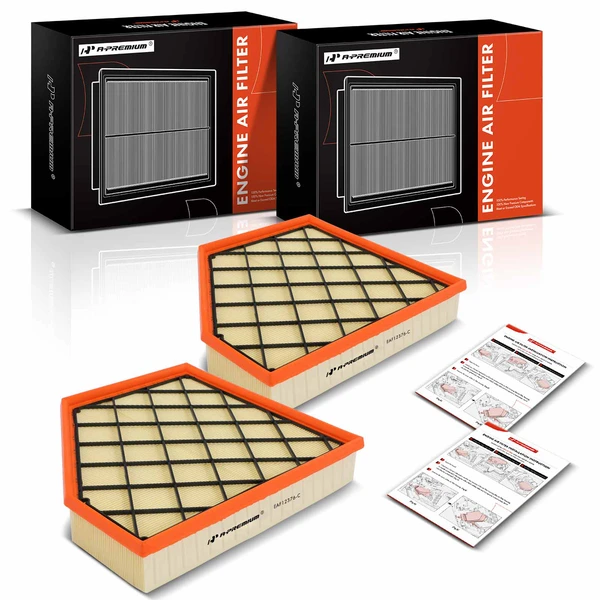 2 Pcs Engine Air Filter with Flexible Panel for Chevrolet Camaro 2016-2022 6.2L