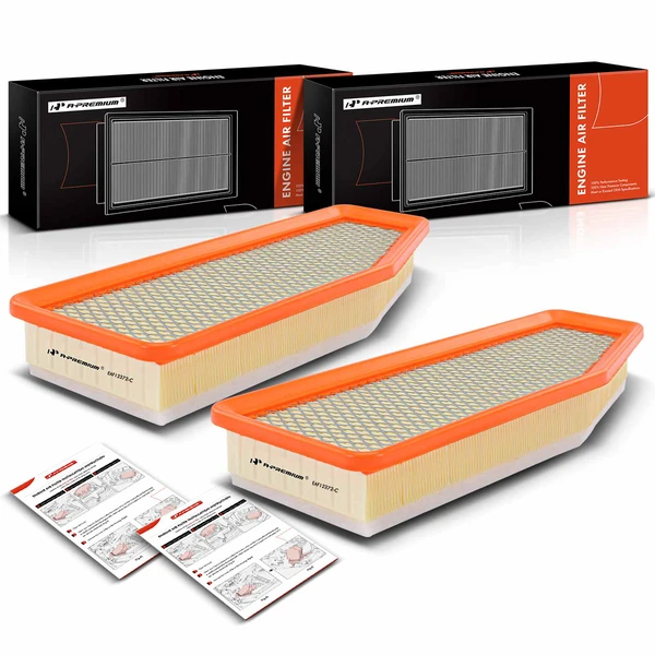 2 Pcs Engine Air Filter with Flexible Panel for 2019-2022 Jeep Cherokee