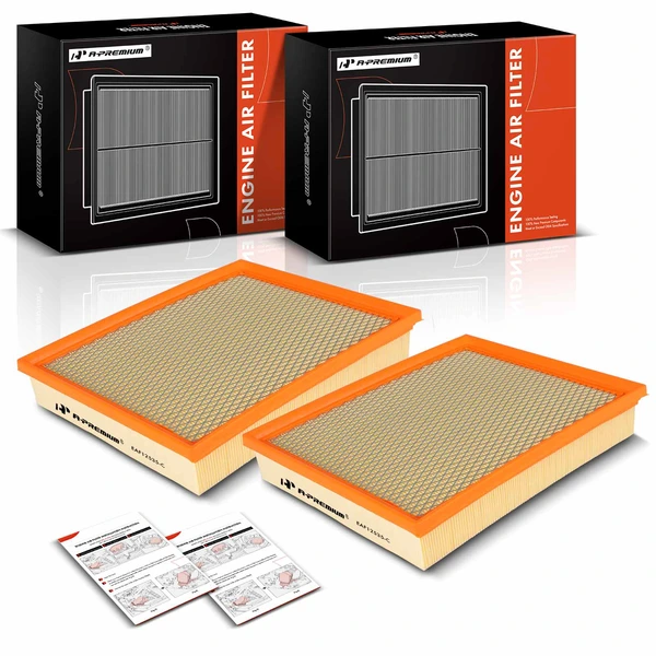 2 Pcs Engine Air Filter with Flexible Panel for 2019-2023 Ford Ranger