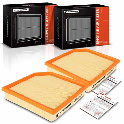 2 Pcs Engine Air Filter with Flexible Panel