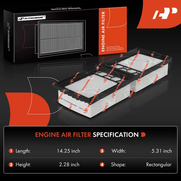 Engine Air Filter with Flexible Panel for Alfa Romeo Giulia Stelvio 17-23 L4 2.0L
