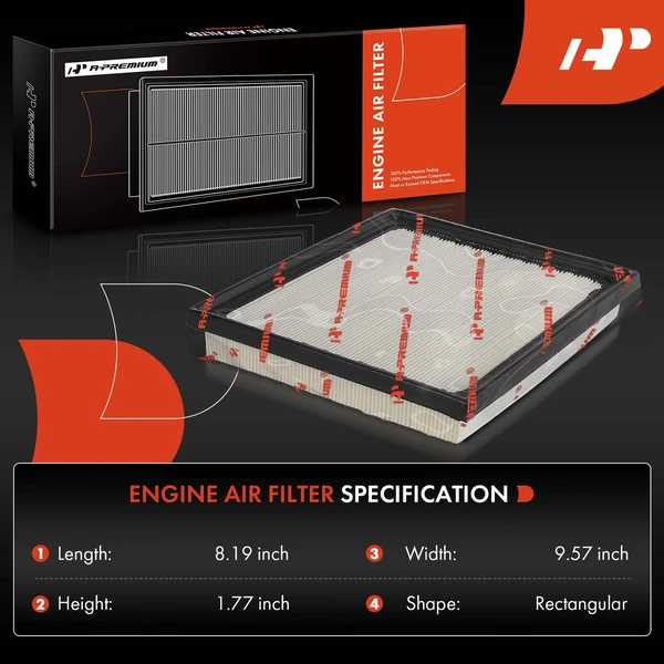 Engine Air Filter with Flexible Panel for Toyota Sequoia 2023 Tundra 2022-2023 3.4L