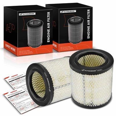 2 Pcs Front Engine Air Filter