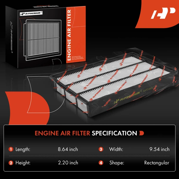 Engine Air Filter for INFINITI FX45 2003-2008 M45 2003-2004 Q45 1990-2006 Rigid