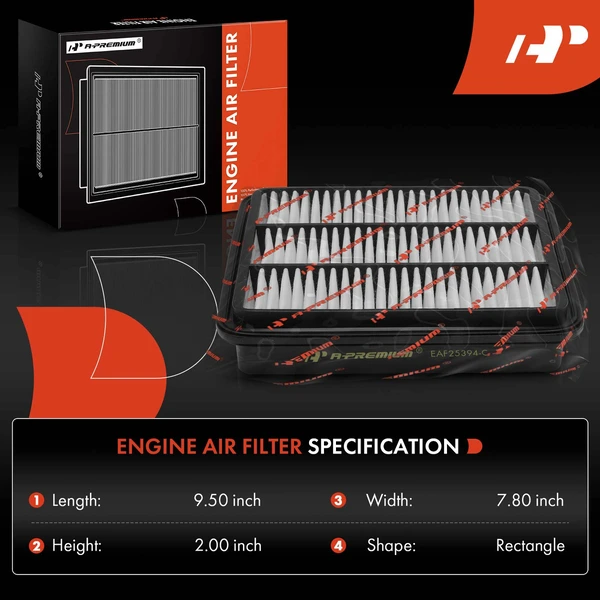 2 Pcs Engine Air Filter for Kia Amanti 2004-2006 Hyundai XG350 2002-2005 XG300