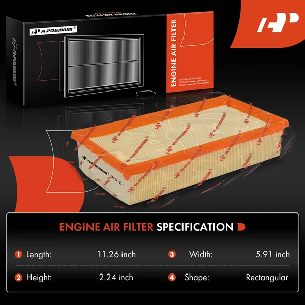 2 Pcs Engine Air Filter for BMW X5 2001-2006 750iL 1996-2001 L6 3.0L V12 5.4L