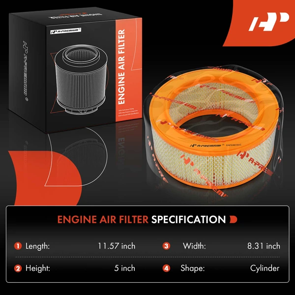 2 Pcs Engine Air Filter for Ford F-150 1984 F-250 F-350 F-250 HD F-Super Duty 7.3L