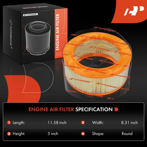 Engine Air Filter for Ford F-150 1984 F-250 F-350 F-Super Duty E-350 Econoline