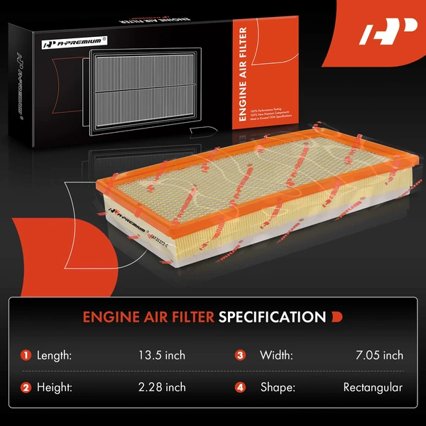 2 Pcs Engine Air Filter for Ford F-250 Super Duty F-350 Super Duty 1999