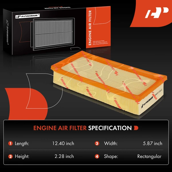 Engine Air Filter for Saab 9-3 2000-2003 L4 2.0L 2.3L