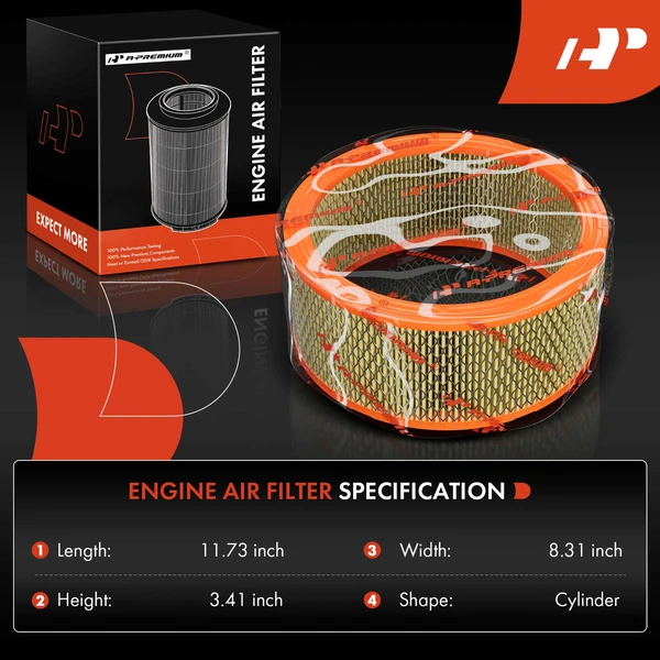 2 Pcs Engine Air Filter for Mercedes-Benz 240D 76-83 300CD 78-81 300D 77-81 300TD