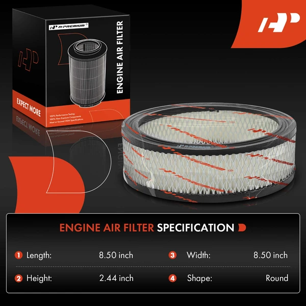 2 Pcs Engine Air Filter for Chevrolet Camaro S10 Blazer GMC Sonoma Pontiac