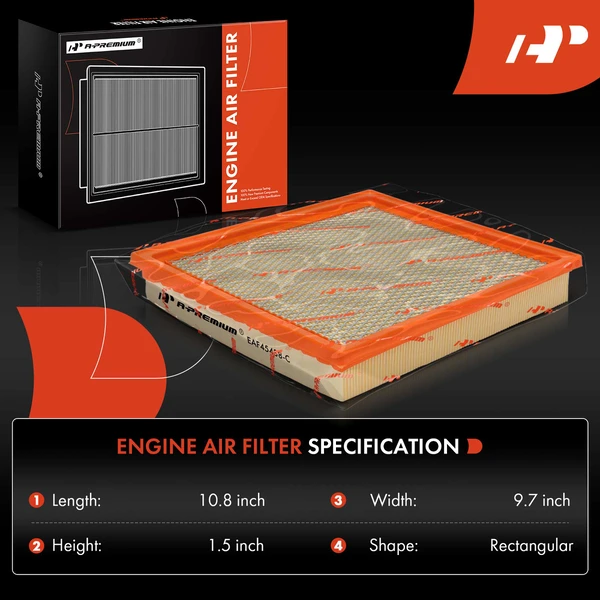 2 Pcs Engine Air Filter for Jeep Grand Cherokee 2002-2004 4.7L