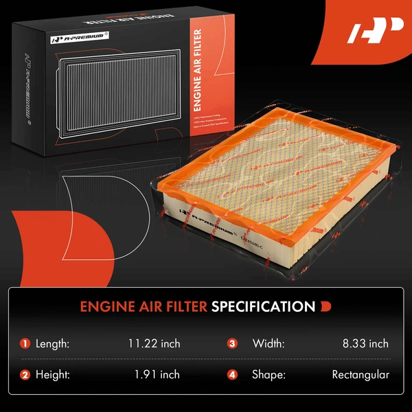 2 Pcs Engine Air Filter for Bentley Continental 93-95 Volvo 740 745 760 Rolls-Royce