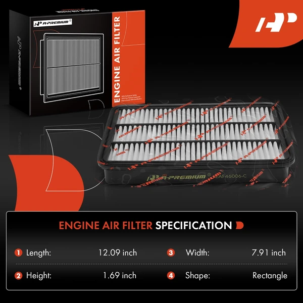 2 Pcs Engine Air Filter for Honda Passport 1994-2002 Isuzu Amigo Axiom Trooper