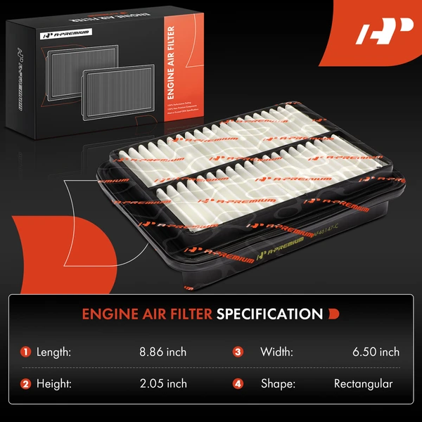 2 Pcs Engine Air Filter for Toyota Camry Corolla Chevy Nova Daihatsu Charade Ford