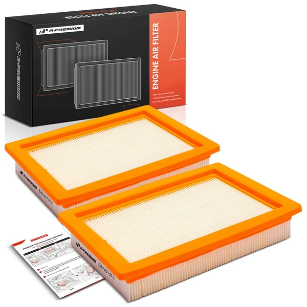 2 Pcs Engine Air Filter for Chevrolet Beretta Corsica 1989-1993 Pontiac Tempest