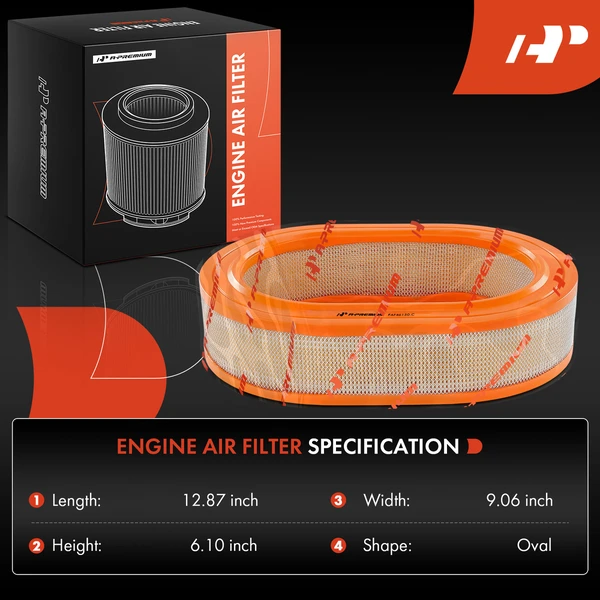 Engine Air Filter for Dodge D150 D250 1988-1993 D100 1988-1989 W100 W150 V6 3.9L