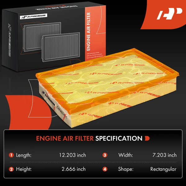 2 Pcs Engine Air Filter for Volkswagen Jetta 1988-1992 Passat 1990-1997 Golf Audi A6