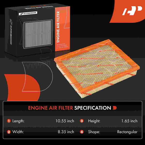 Flexible Panel Air Filter for Ford F-250 F-350 F-Super Duty 1993-1994 V8 7.3L