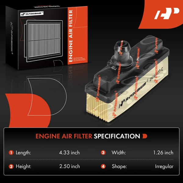 2 Pcs Engine Air Filter for Ford F-150 F-250 E-150 Econoline E-250 Econoline