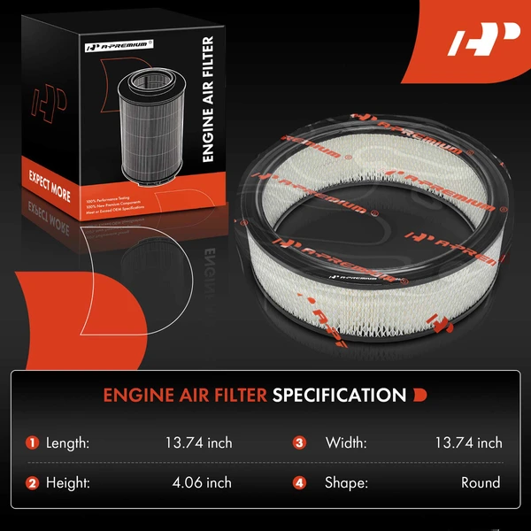 2 Pcs Front Engine Air Filter for Chevrolet C1500 C2500 C3500 Impala GMC Jimmy K1500 Olds