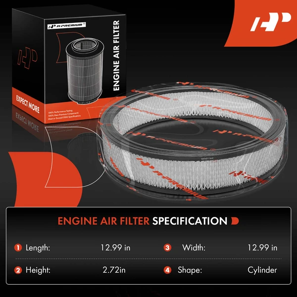 2 Pcs Front Engine Air Filter for Ford F-100 150 250 Mustang Lincoln Continental Mercury