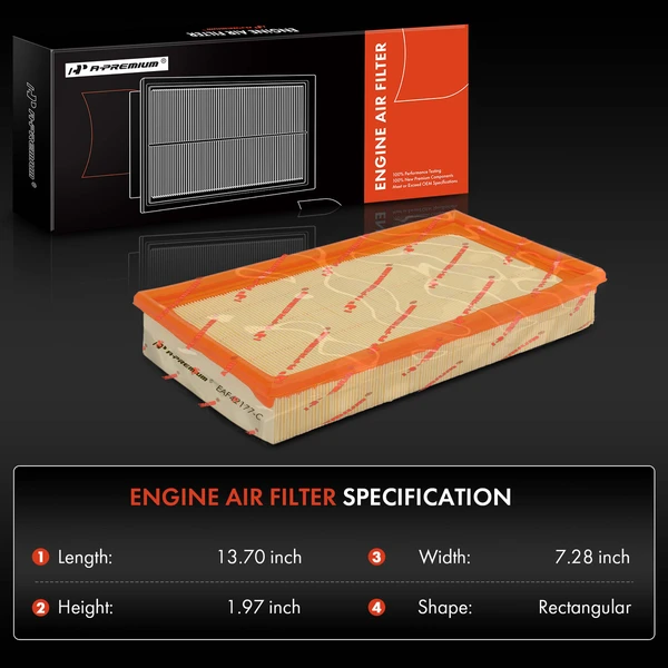 2 Pcs Engine Air Filter for Volvo 850 1993-1997 C70 1998-2004 S70 V70 1998-2000