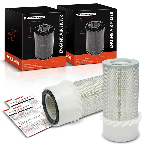 2 Pcs Engine Air Filter with Fin for 2008-2013 Nissan Urvan