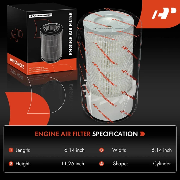 Engine Air Filter with Fin for Nissan NV350 Urvan 2014-2015 Nissan Urvan 2008-2013