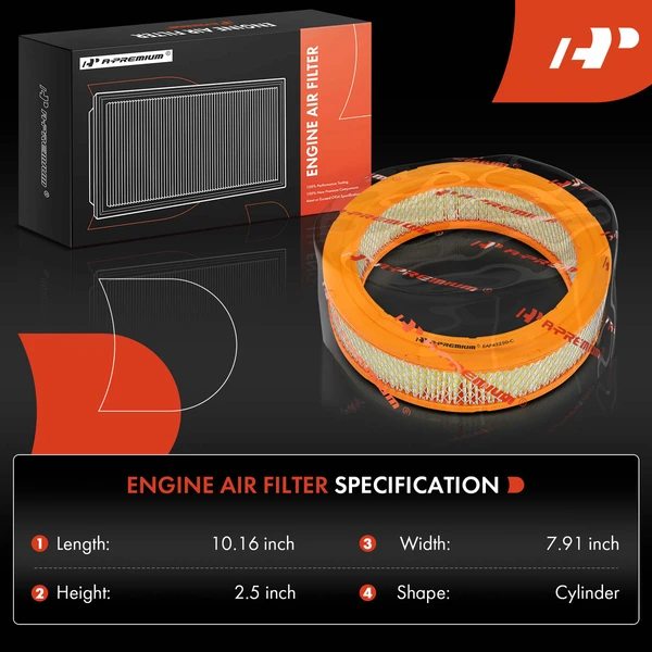 Engine Air Filter for Dodge Challenger 1980-1983 Ram 50 1983-1989 D50 Mitsubishi