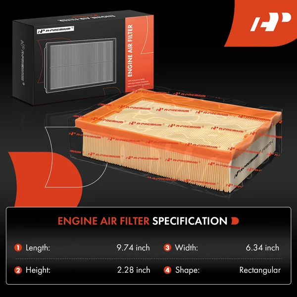 Engine Air Filter for Jaguar XK XKR 2007-2009 4.2L DOHC Convertible Coupe