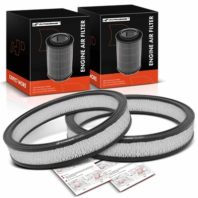 2 Pcs Front Engine Air Filter