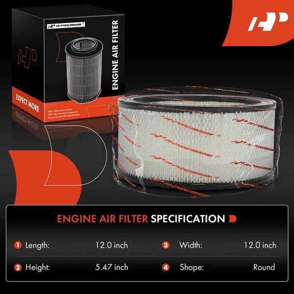 2 Pcs Engine Air Filter for Chevy C10 C20 P20 R3500 GMC C1500 C2500 Suburban