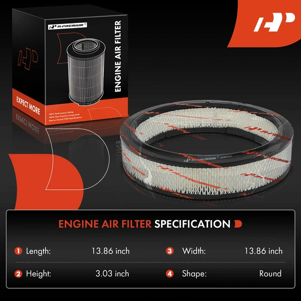 2 Pcs Engine Air Filter for Chevy Camaro Impala Buick Regal GMC Oldsmobile