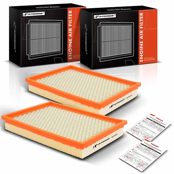 2 Pcs Engine Air Filter with Flexible Panel for 2001-2005 Chrysler PT Cruiser