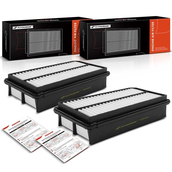 2 Pcs Engine Air Filter with Rigid Panel for 1999-2001 Honda Odyssey