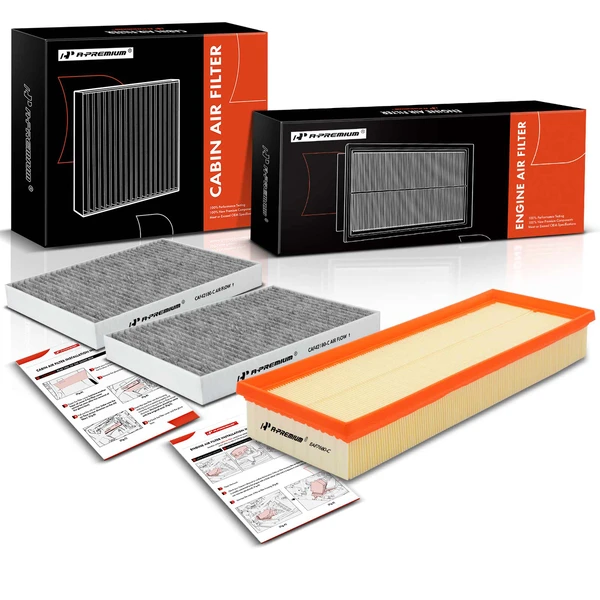 3 Pcs Engine & Activated Carbon Cabin Air Filter for 2010-2013 Mercedes-Benz S400