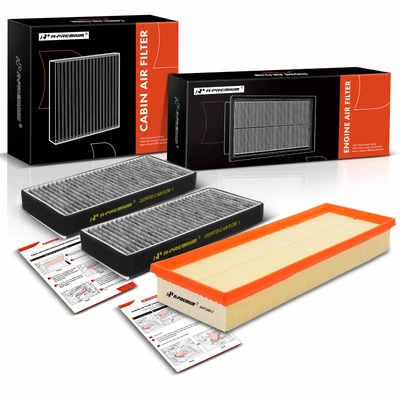 3 Pcs Engine & Activated Carbon Cabin Air Filter