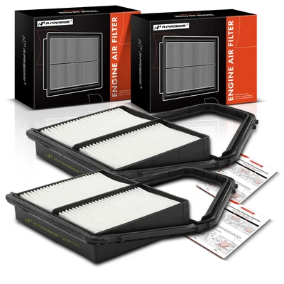 2 Pcs Engine Air Filter with Rigid Panel