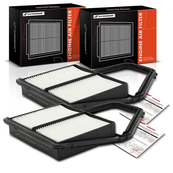 2 Pcs Engine Air Filter with Rigid Panel for 2001-2005 Acura EL