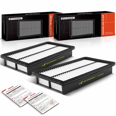 2 Pcs Engine Air Filter with Rigid Panel