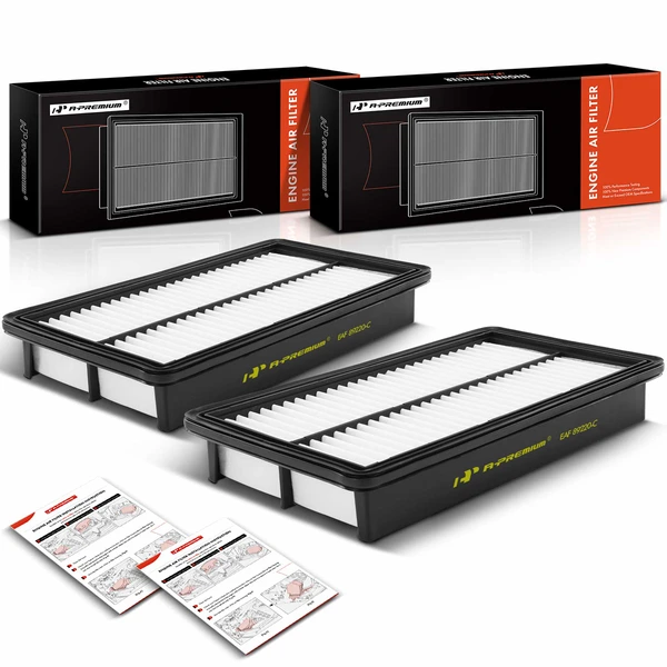 2 Pcs Engine Air Filter with Rigid Panel for Mazda 6 2003-2008 MPV 2000-2006