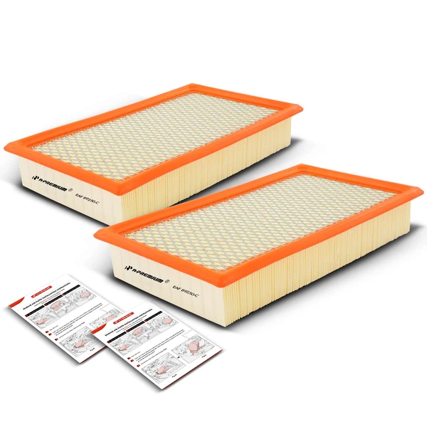 2 Pcs Engine Air Filter for Ford F-250 F350 F550 Super Duty 1999-2001 Excursion 7.3L