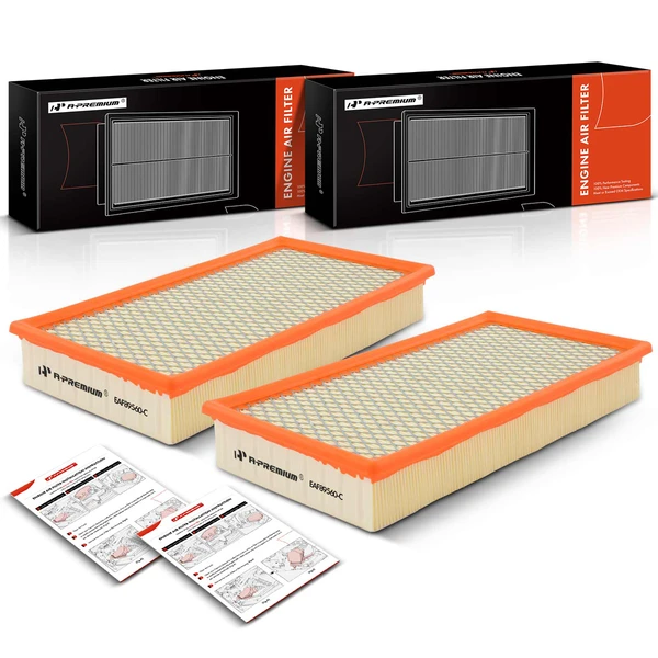 2 Pcs Engine Air Filter with Flexible Panel for 2002-2005 Ford Thunderbird