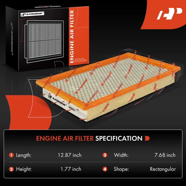 2 Pcs Engine Air Filter for Ford F-150 Heritage F-250 Super Duty GT V8 5.4L