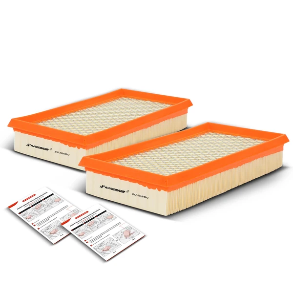 2 Pcs Engine Air Filter with Flexible Panel for Ford Focus 2000-2004 L4 2.0L 2.3L