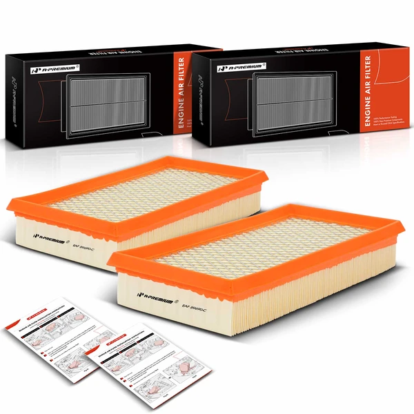 2 Pcs Engine Air Filter with Flexible Panel for 2000-2004 Ford Focus